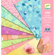 Djeco Origami 100 lapos készlet tavaszi mintás papírokkal 10x10 cm méretben