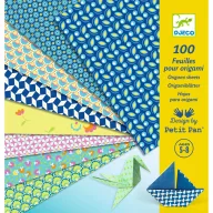 Djeco Origami készlet 100 darab 10x10 cm-es nyári mintás papírlappal
