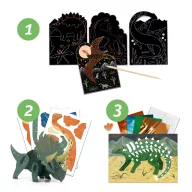 Djeco Kreatív műhely - 6 technika 1 dobozban - Dinoszauruszok világa készlet dobozban