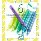 Djeco Szövegkiemelő toll készlet 6 csillámos színben, Mojito - Set of 6 glitter highlighters, Mojito