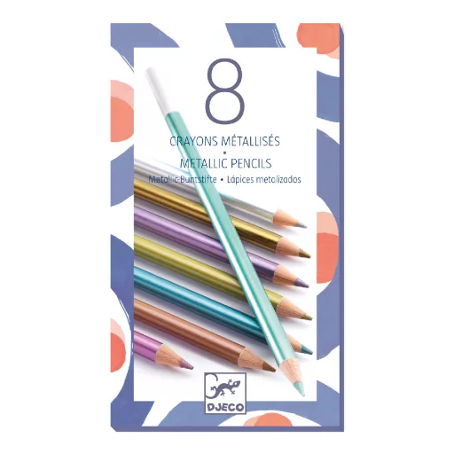 Djeco Színes ceruza készlet - 8 szín, metál - 8 metallic pencils