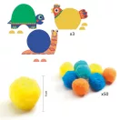 Djeco Pompom-kép készítés szett színes állatos képekkel és pomponokkal