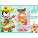 Djeco Kollázs muhely 3D Garden pals kreatív szett doboza és az elkészíthető figurák