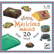 Djeco Malicious magus bűvész kellékek mint a kártyák, zöld terítő, pók és bűvös doboz