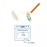 Djeco Csináld magad Magic plastic ékszerkészítő szett doboza madártoll és lótusz mintával