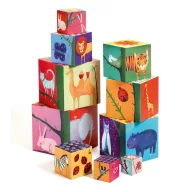   DJECO Toronyépítő kocka - Természet és állatok - 10 nature & animal blocks