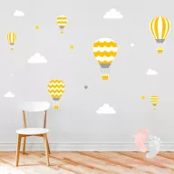Design falmatrica - Sárga léggömbök fehér felhőkkel