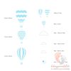 Design falmatrica - Kék léggömbök fehér felhokkel