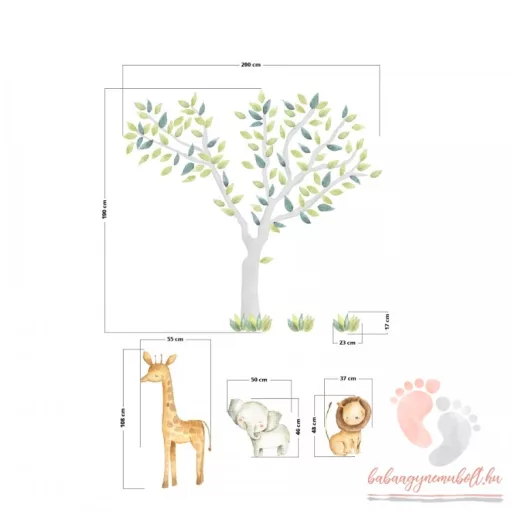 Design falmatrica - Szafari állatok 1