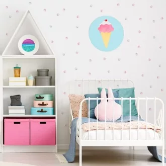 Design falmatrica - Pasztell pöttyök rózsaszín