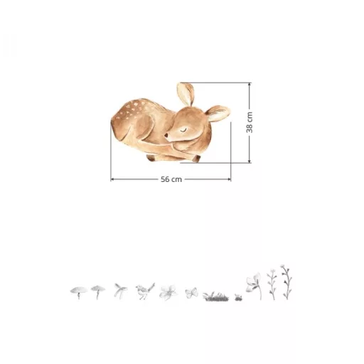 Design falmatrica - Őzike virágokkal