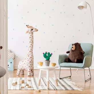 Design falmatrica - Pasztell pöttyök kék