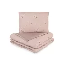 Infantilo ovis velvet ágynemű szett takaró, párna és hordozózsák Daisy Blush mintával