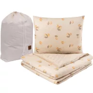 Infantilo ovis velvet ágynemű szett 100x135 cm takaró párna és hordozózsák Lemon Beige