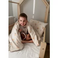 Infantilo ovis velvet ágynemű szett 100x135 cm takaró párna és hordozózsák Lemon Beige