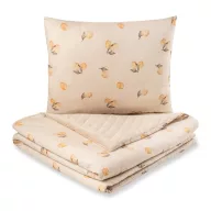 Infantilo ovis velvet ágynemű szett 100x135 cm takaró párna és hordozózsák Lemon Beige