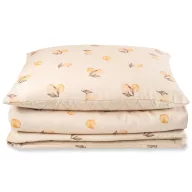 Infantilo ovis velvet ágynemű szett 100x135 cm takaró párna és hordozózsák Lemon Beige