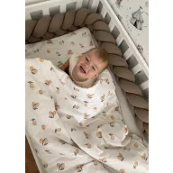 Infantilo Lemon Ecru ovis ágyneműhuzat szett összehajtva, sárga díszpaszpóllal