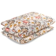 Infantilo Retro Flowers szatén pamut gyerek ágyneműhuzat szett összehajtva díszpaszpól szegéllyel