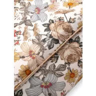 Infantilo Retro Flowers szatén pamut gyerek ágyneműhuzat szett összehajtva díszpaszpól szegéllyel