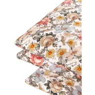 Infantilo Retro Flowers szatén pamut gyerek ágyneműhuzat szett összehajtva díszpaszpól szegéllyel
