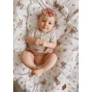 Infantilo bambusz nyári babatakaró és mackó párna szett Little Flowers mintával