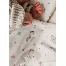Infantilo bambusz nyári babatakaró és mackó párna szett Mommy Bear mintával mózeskosárban