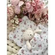 Infantilo Little Flowers bambusz muszlin babatakaró és mackófej formájú lapos babapárna