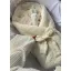 Infantilo muszlin és boucle báránybolyhos merevített pólya 75x75 cm - krém