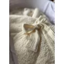 Infantilo muszlin és boucle báránybolyhos merevített pólya 75x75 cm - krém