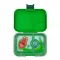 Yumbox Panino 4 rekeszes nyitott zöld uzsonnás doboz dinoszaurusz mintával