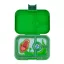 Yumbox Panino 4 rekeszes nyitott zöld uzsonnás doboz dinoszaurusz mintával