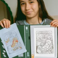 Kidywolf K-Draw Pad Méli-Mélo átvilágítós rajztábla nyitott zöld borítóban mintalappal