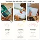 Kidywolf K-Draw Pad Méli-Mélo átvilágítós rajztábla nyitott zöld borítóban mintalappal