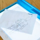 Kidywolf K-Draw Pro Manga kék világító rajztábla papír mintával és ceruzával