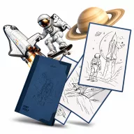 Kidywolf Galaxis mintafüzet K-Draw Pad rajztáblához kiadvány borítója és rajzsablon oldalai