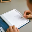 Kidywolf Galaxis mintafüzet K-Draw Pad világító rajztáblához űrhajós és rakéta mintákkal