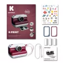 Kidywolf K-Print bordó fotónyomtató szett doboza 3 papírtekerccsel matricákkal nyakpánttal és kábellel