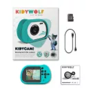 Kidywolf Kidycam türkiz színű vízálló gyerek fényképezőgép szilikon tokban