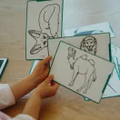 Kidywolf Kidydraw Mini zöld színű állatos LCD rajzkönyv becsukott állapotban
