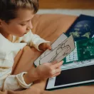 Kidywolf Kidydraw Mini zöld színű állatos LCD rajzkönyv becsukott állapotban
