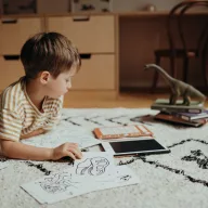 Kidywolf Kidydraw Mini Dinoszauruszok LCD rajztábla barna mintás borítóval