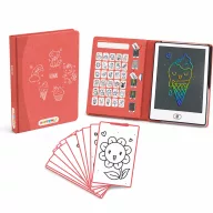 Kidywolf Kidydraw Mini Kawaii összecsukható LCD rajztábla piros borítóval és mintákkal