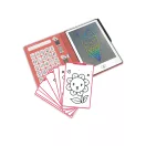 Kidywolf Kidydraw Mini Kawaii összecsukható LCD rajztábla piros borítóval és mintákkal