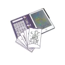 Kidywolf Kidydraw Mini Mesevilág témájú lila keményfedeles LCD rajztábla
