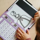 Kidywolf Kidydraw Mini Princess lila hercegnős LCD rajztábla könyv formában