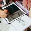 Kidywolf Kidydraw Mini Princess lila hercegnős LCD rajztábla könyv formában