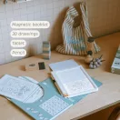 Kidywolf Kidydraw Pad 6 átvilágítós rajztábla füzetben 30 finomságok sablonnal és ceruzával