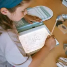 Kidywolf Kidydraw Pad 6 átvilágítós rajztábla füzetben 30 finomságok sablonnal és ceruzával
