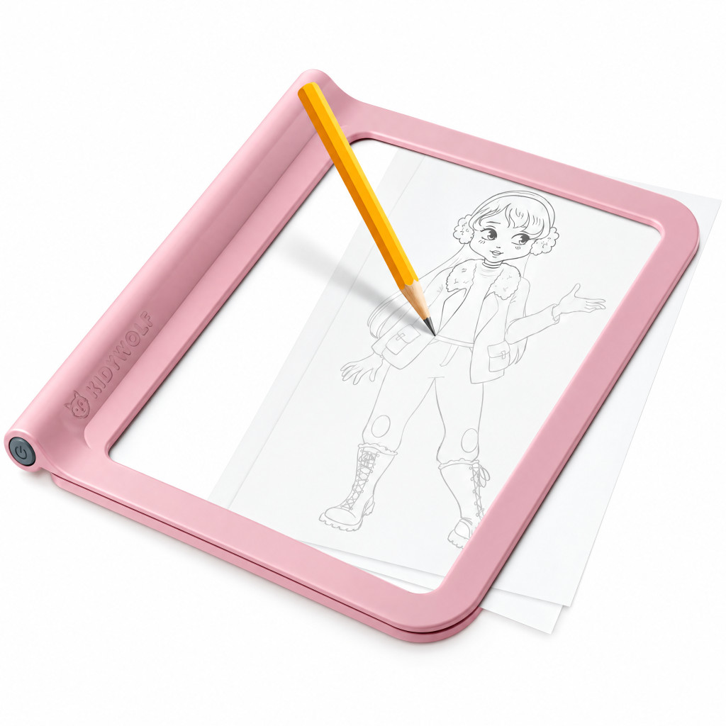 Kidywolf Kidydraw Pro Fashion világító rajztábla divattervező sablonnal és ceruzával